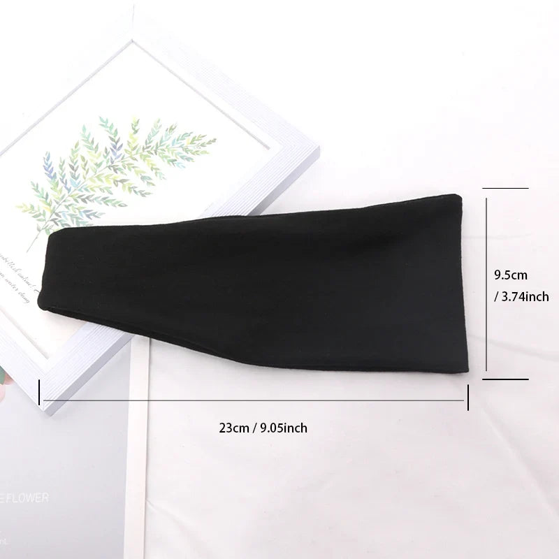 Women's Wide Knitted Cotton Sport Headband – 16 Colors Sport Headband Qme