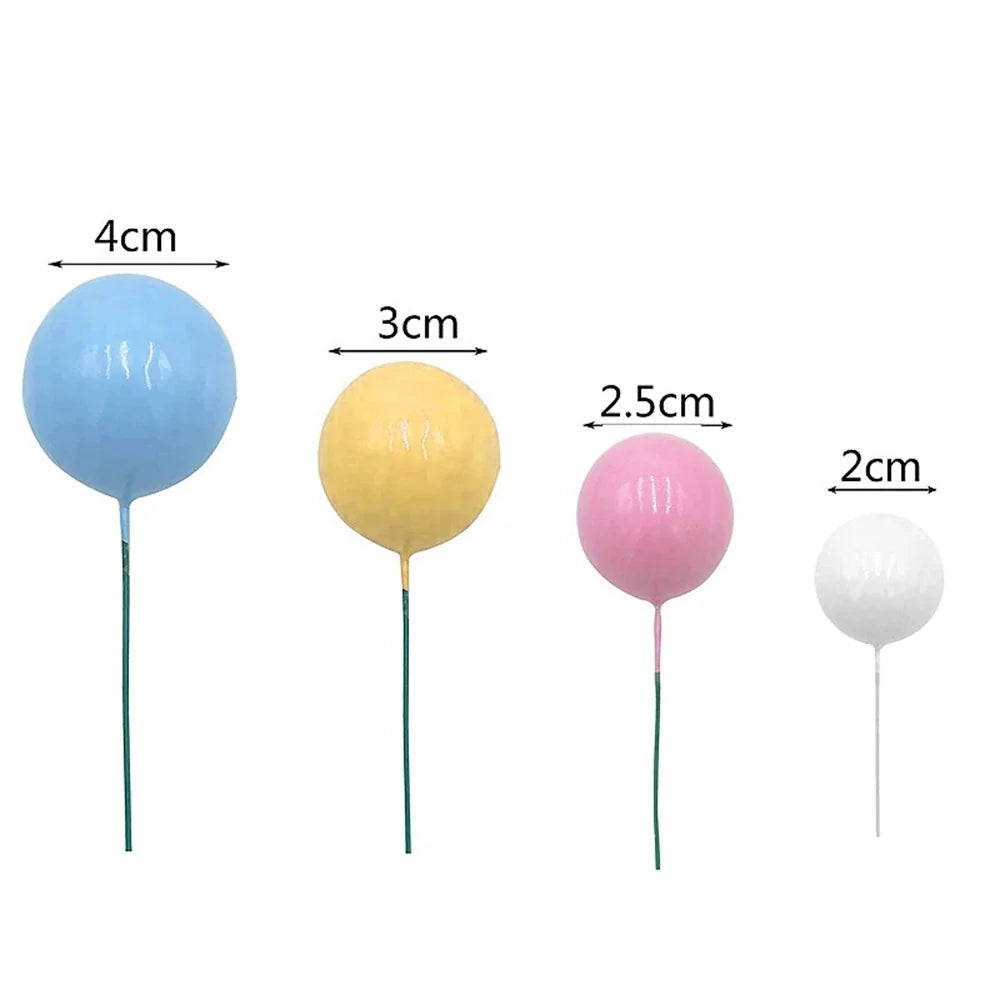 Gold Silver Ball Cake Toppers – DIY Birthday & Wedding Flags Cake Topper Set Qme