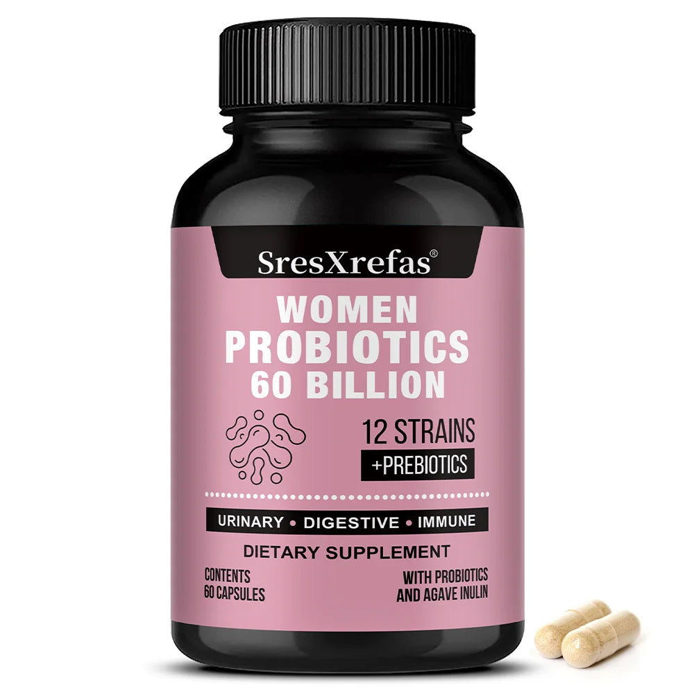 Women's Probiotics 60 Billion CFUs – Gut, Vaginal & Urinary Health Probiotic Supplement Qst 60 count-1 bottle