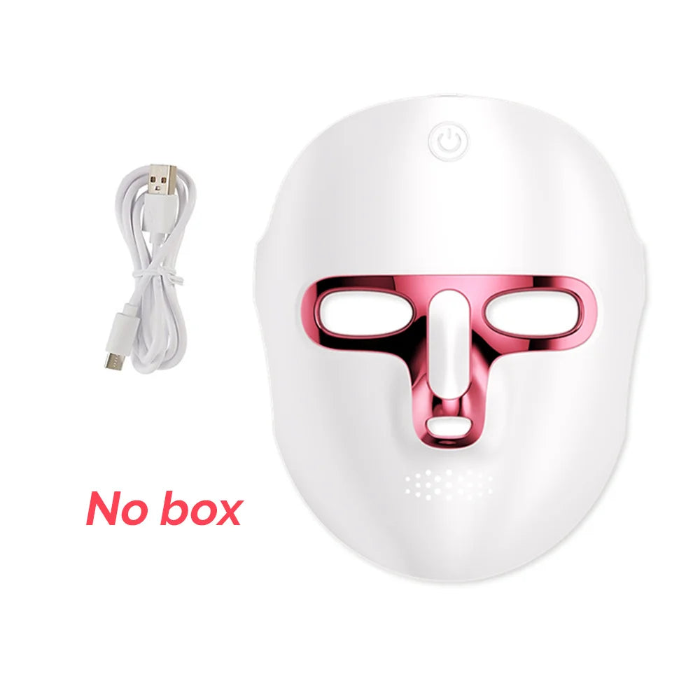 Wireless 7-Color LED Face & Neck Mask – Photon Skin Care LED Skin Care Mask Qst No Box