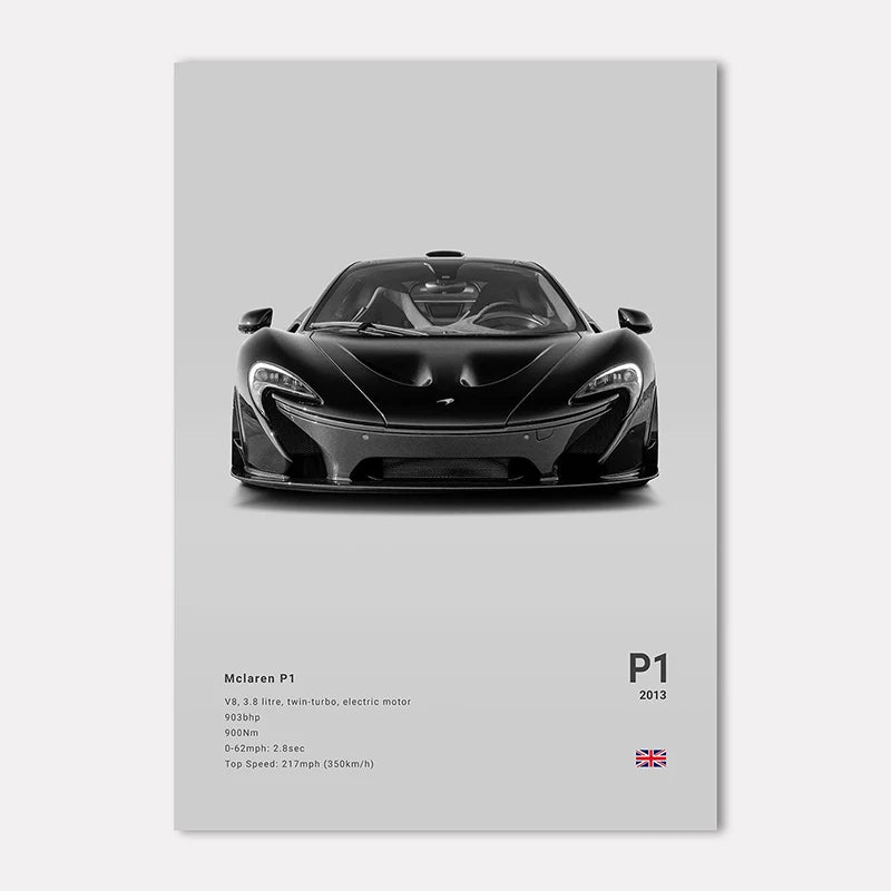 Supercar Canvas Wall Art Poster – M4 P1 Divo STO SVJ Unframed Canvas Wall Art Qst F0024-23 30x40cm Unframed
