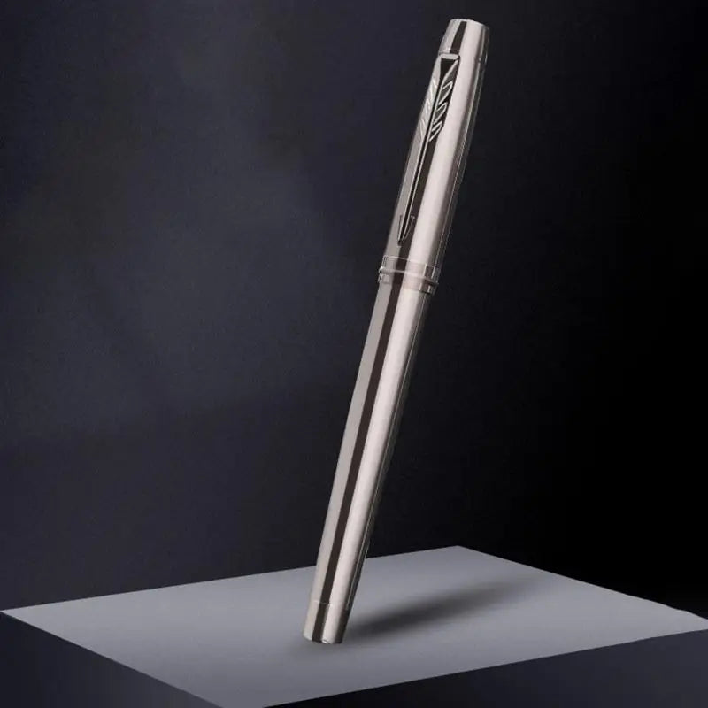 Silver Gray Metal Fountain Pen – Medium Iridium Tip Fountain Pen Qme