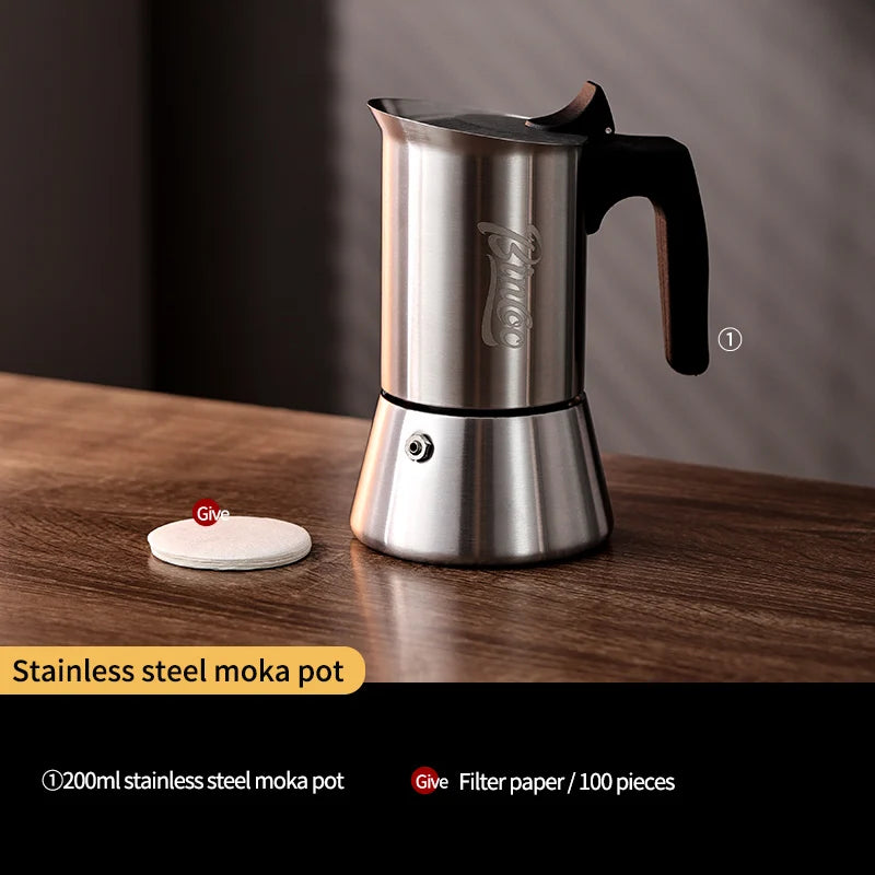 Bincoo Stainless Steel Moka Pot & Electric Ceramic Stove 600W Moka Pot & Stove Set Qst Mocha pot China Mainland