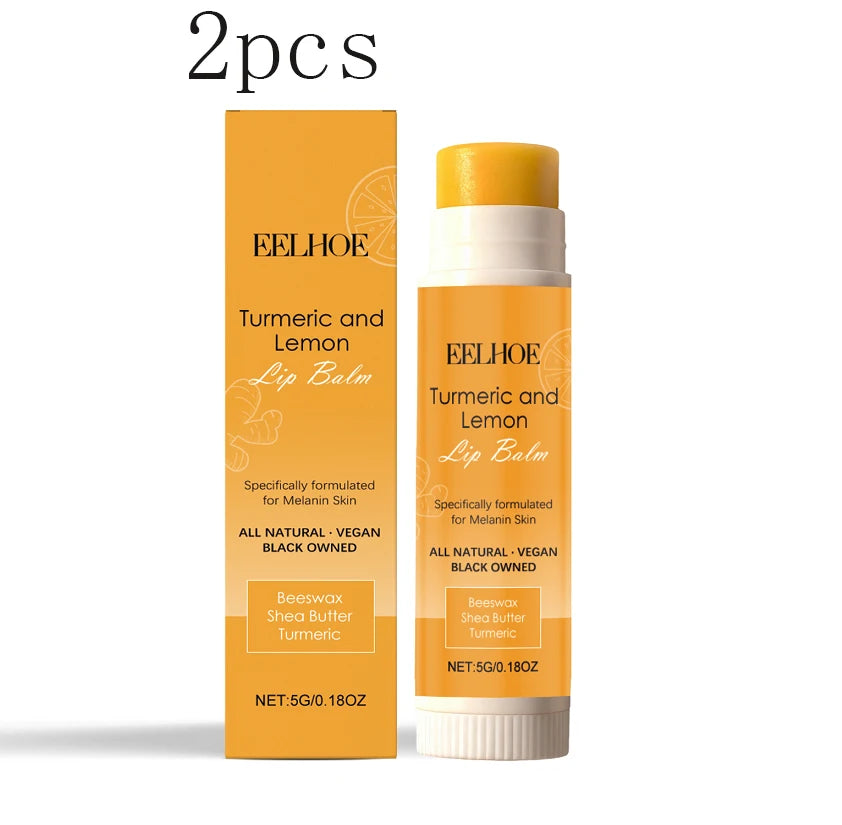 Eelhoe Turmeric Lemon Lip Balm – Moisturizing & Softening Lip Balm Qst 5gx2pcs