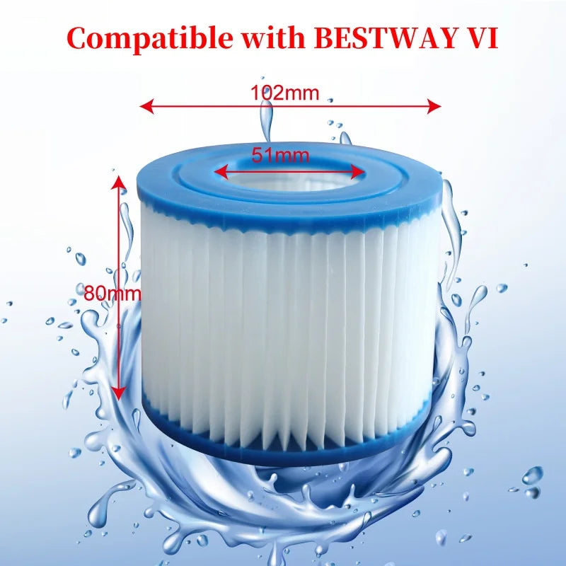 Pool Filter Cartridge Replacement for Bestway & Intex Pumps Pool Filter Cartridge Qme 42006 V1