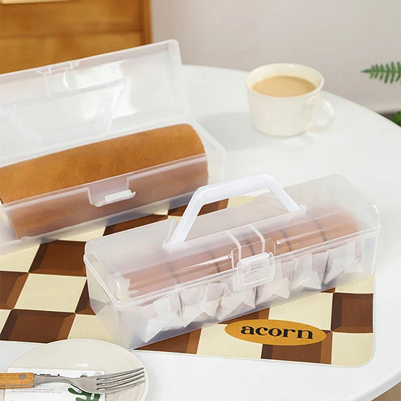 Reusable Plastic Bread Box with Handle – Toast & Pastry Holder Bread Storage Box Qme