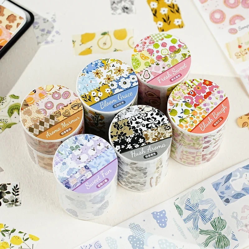 Fruit Theme PET Decorative Tape 50mm x 2m – 7 Colors Decorative Craft Tape Qme