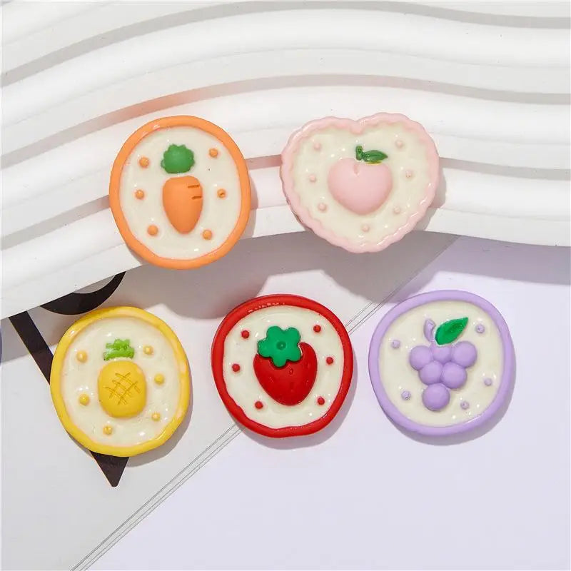 Fruit Cartoon Resin Flatback Charms – DIY Phone Case & Craft Decor Resin Flatback Charms Qme Mixed Fruit
