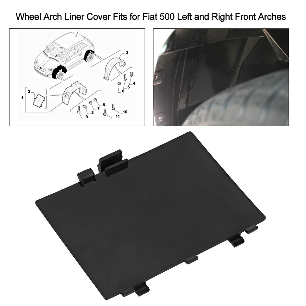 Fiat 500 Front Wheel Arch Liner Cover Panel OE 71752114 Wheel Arch Liner Qst