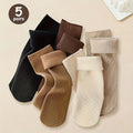 Women's Fleece Lined Thermal Crew Socks – 5 Pairs, Soft & Warm Thermal Crew Socks Qme 5 Pairs One Size