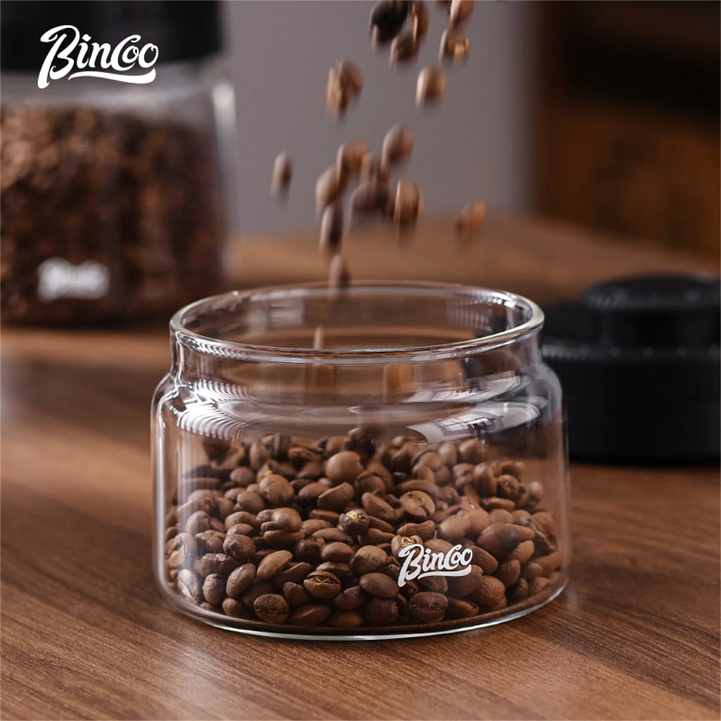 Bincoo Vacuum Sealed Glass Coffee Bean Storage Container Coffee Storage Container Qst