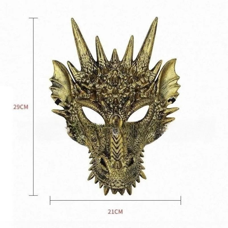 Dragon Full Face Cosplay Mask – Halloween Horror Animal Mask Costume Face Mask Qme