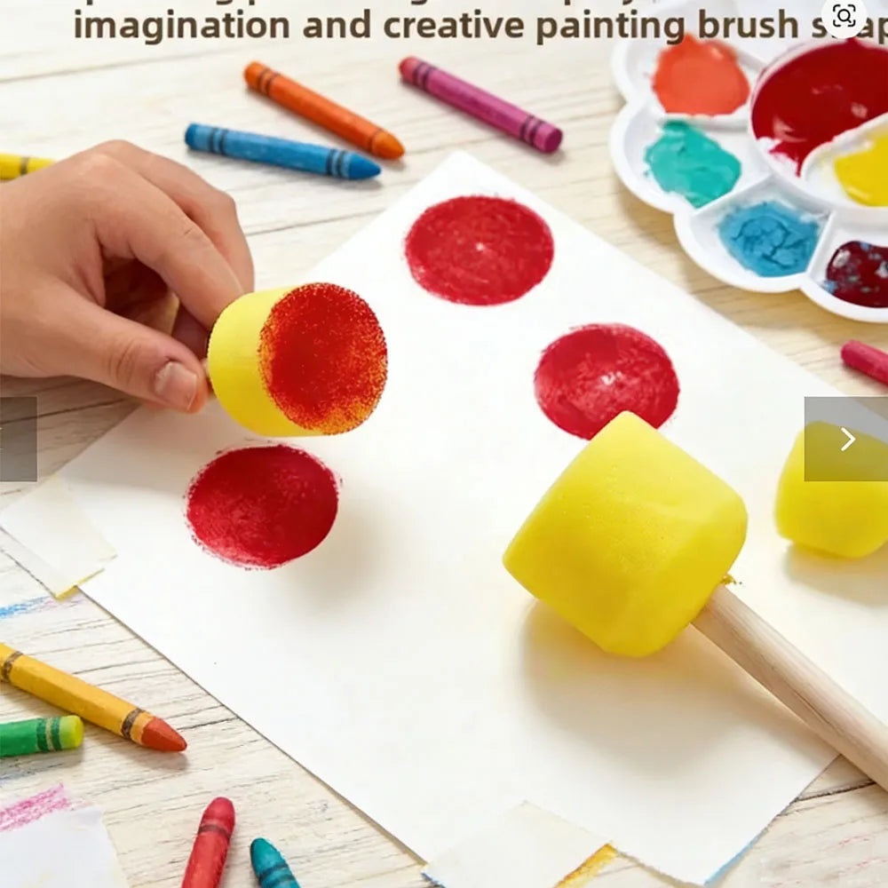 Kids Sponge Painting Brushes Set – 11pc DIY Art Craft Kit Kids Art Craft Set Qme