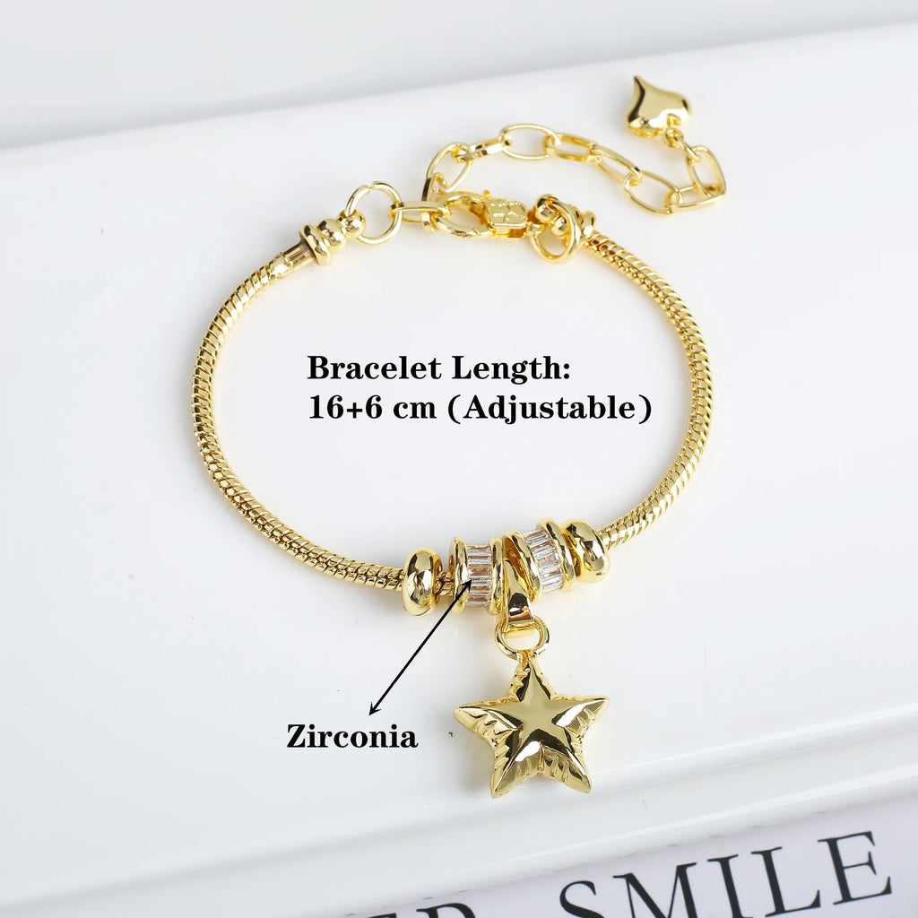 Adjustable Cubic Zirconia Heart Snake Chain Bracelet for Women Fashion Bracelet Qme