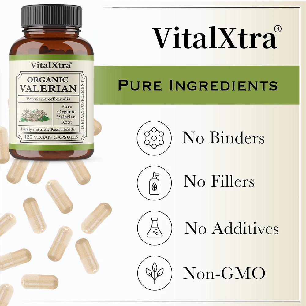 Valerian Root 450mg Capsules – Vegan Sleep & Calm Support Herbal Sleep Supplement Qst