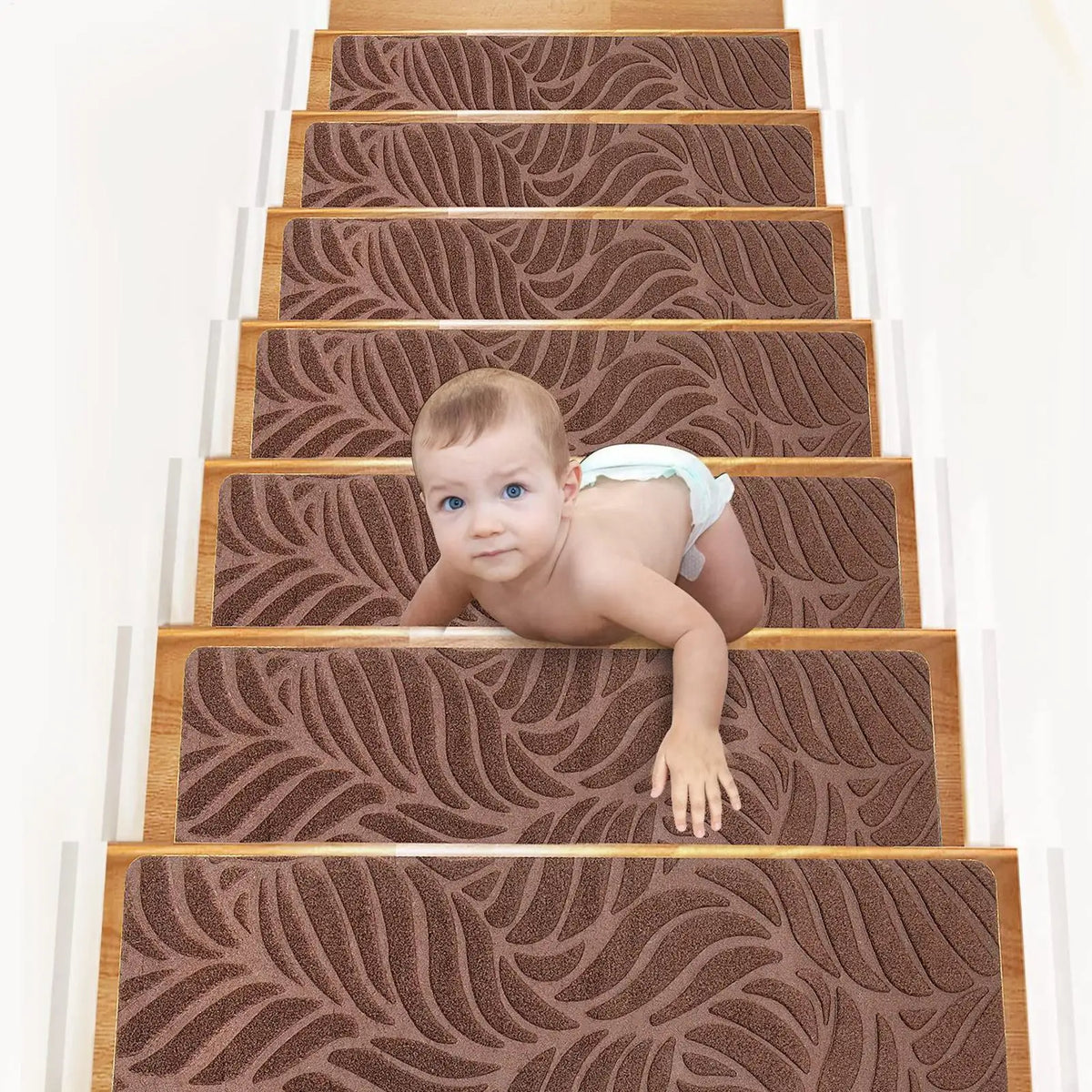 Non-Slip Stair Step Treads Peel & Stick Safety Rug – 15 Pack Stair Step Treads Qme