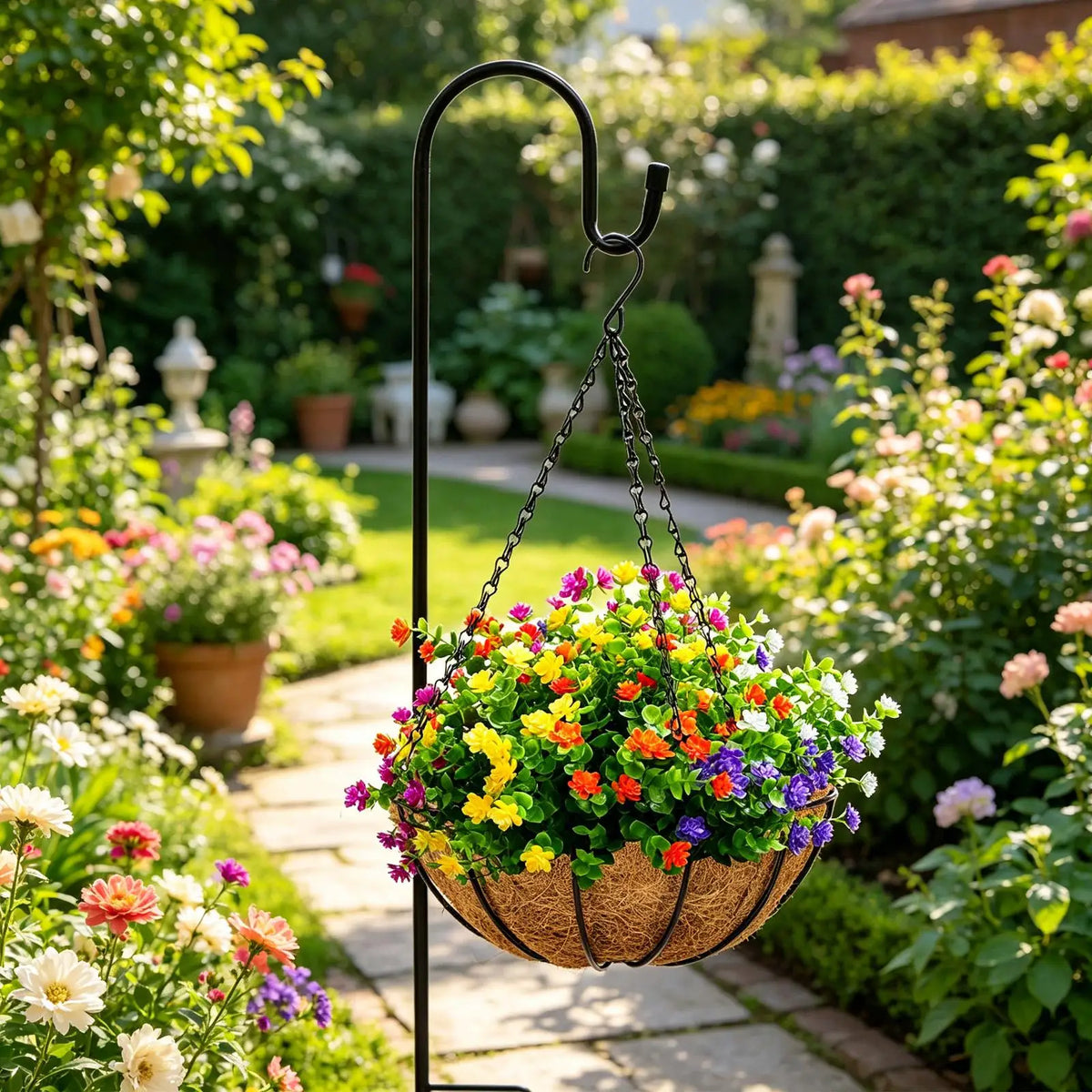 Heavy Duty Metal Bird Feeder Hooks Set of 2 – 120cm Garden Hangers Garden Hook Set Qme