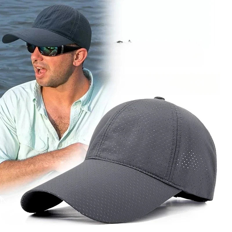 Quick Dry Ventilated Mesh Fishing Hat Long Brim Baseball Cap Outdoor Fishing Hat Qme