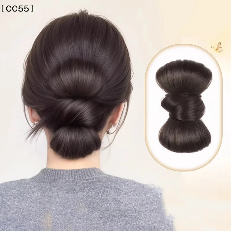 Synthetic Hair Bun Clip-In Ponytail Extension for Women Hair Bun Extension Qst