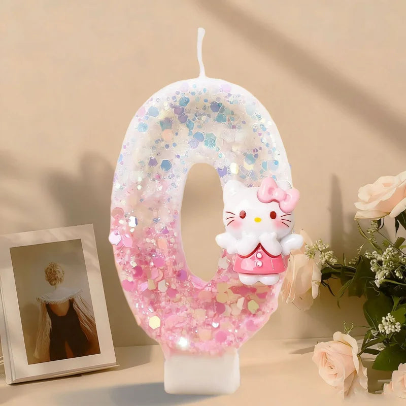 Hello Kitty Pink Number Birthday Candles – Cute Cake Decoration Birthday Number Candles Qme