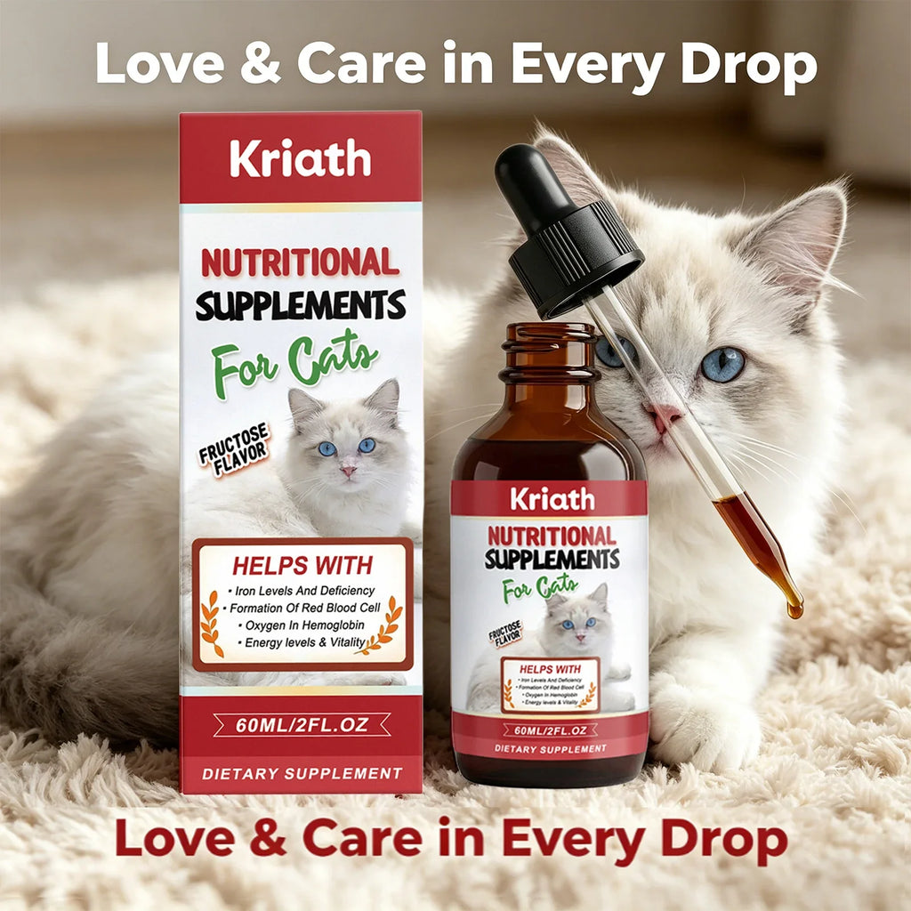 Kriath Cat Nutritional Supplement Drops – Energy & Vitality Cat Liquid Supplement Qme Default Title