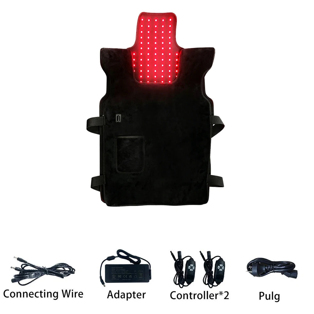 Red Light Therapy Vest 660nm 850nm – 750 LED Wearable Wrap Light Therapy Vest Qst Therapy Vest 100V-240V UK Plug