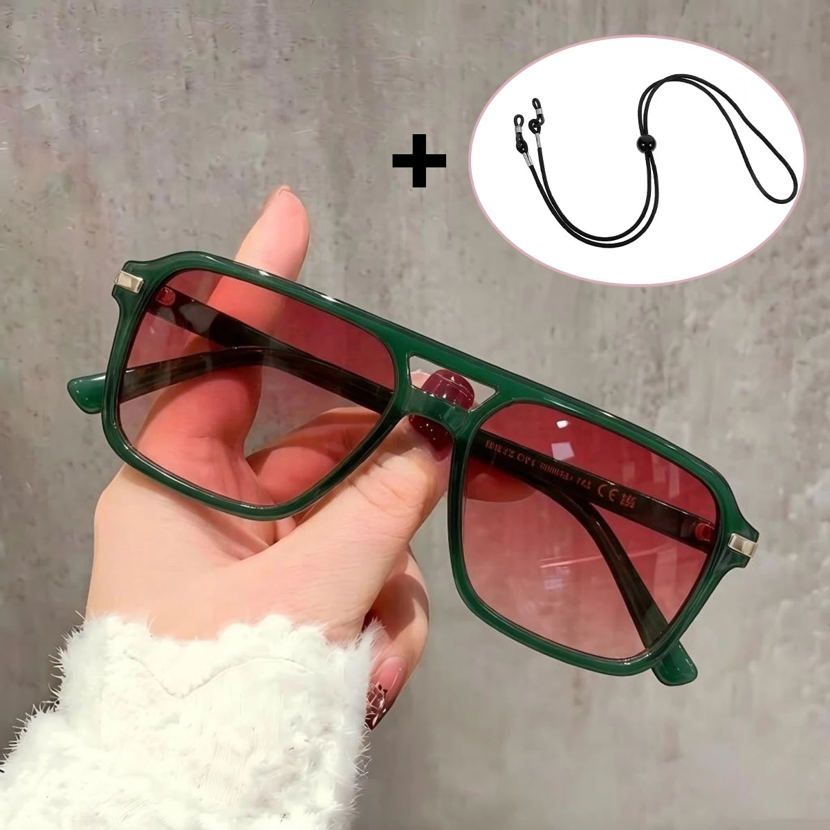 VOPHA Oversized Square Sunglasses Unisex UV400 Vintage Style Fashion Sunglasses Qst C3