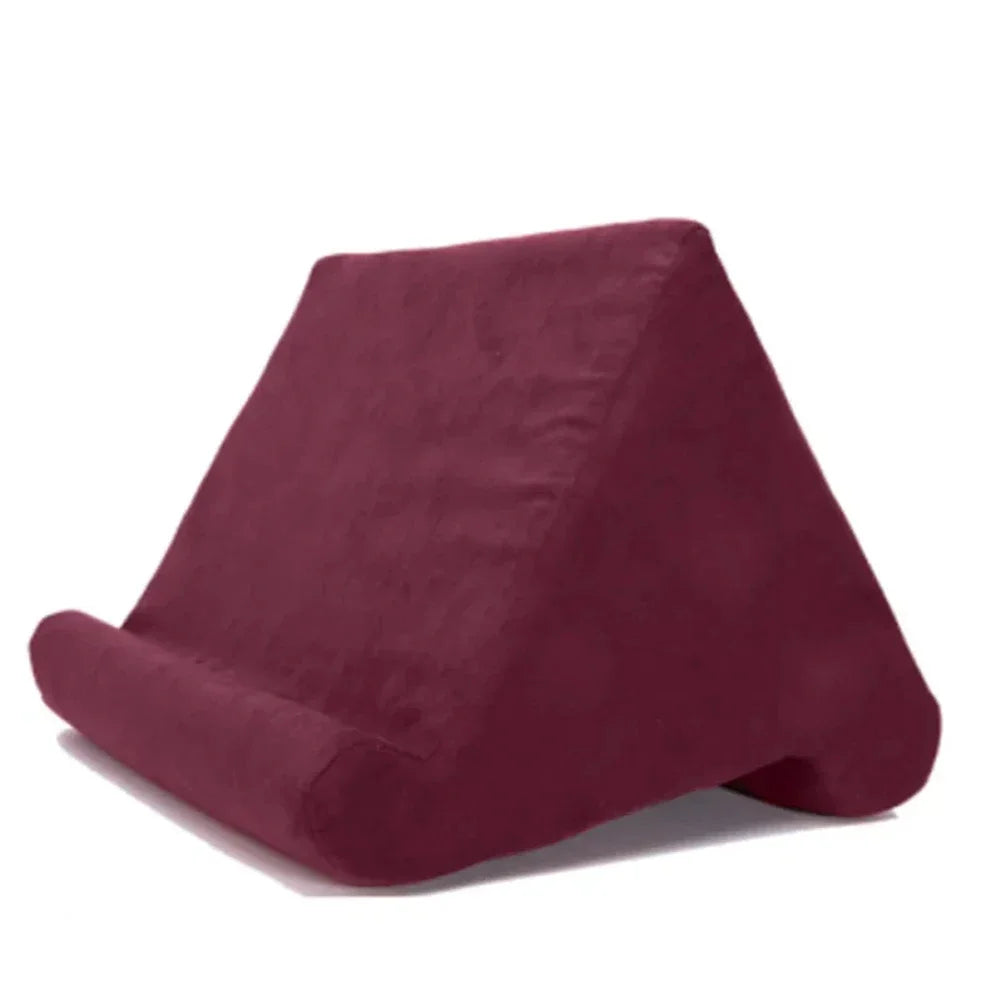 Sponge Pillow Tablet Stand Holder – Multi-Angle Soft Pad Tablet Pillow Stand Qme Dark Red