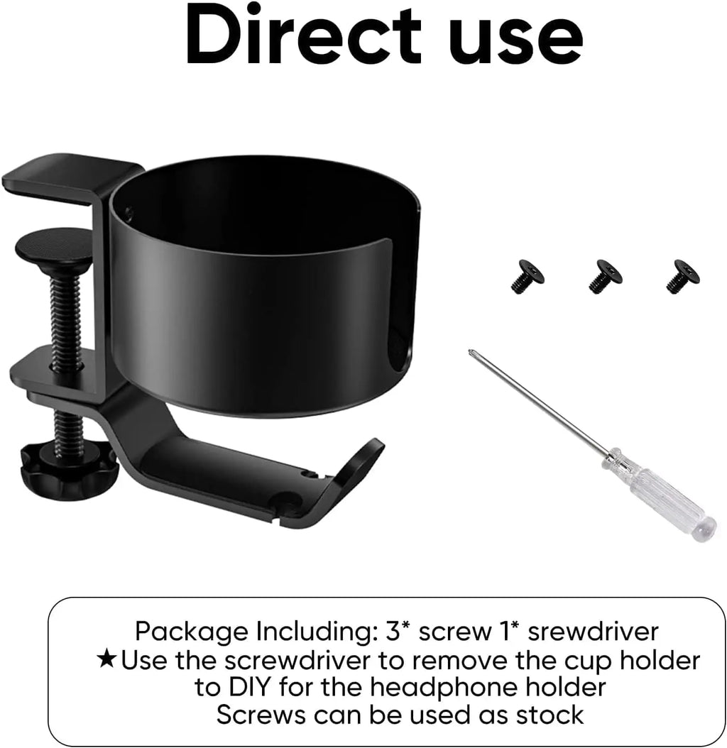 360° Rotating Desk Cup Holder Clamp Organizer – Gaming & Office Desk Cup Holder Qme