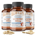 L-Cysteine 500mg + Vitamin B5 & CoQ10 – 120 Capsules Amino Acid Supplement Qst 120 count-3 bottle