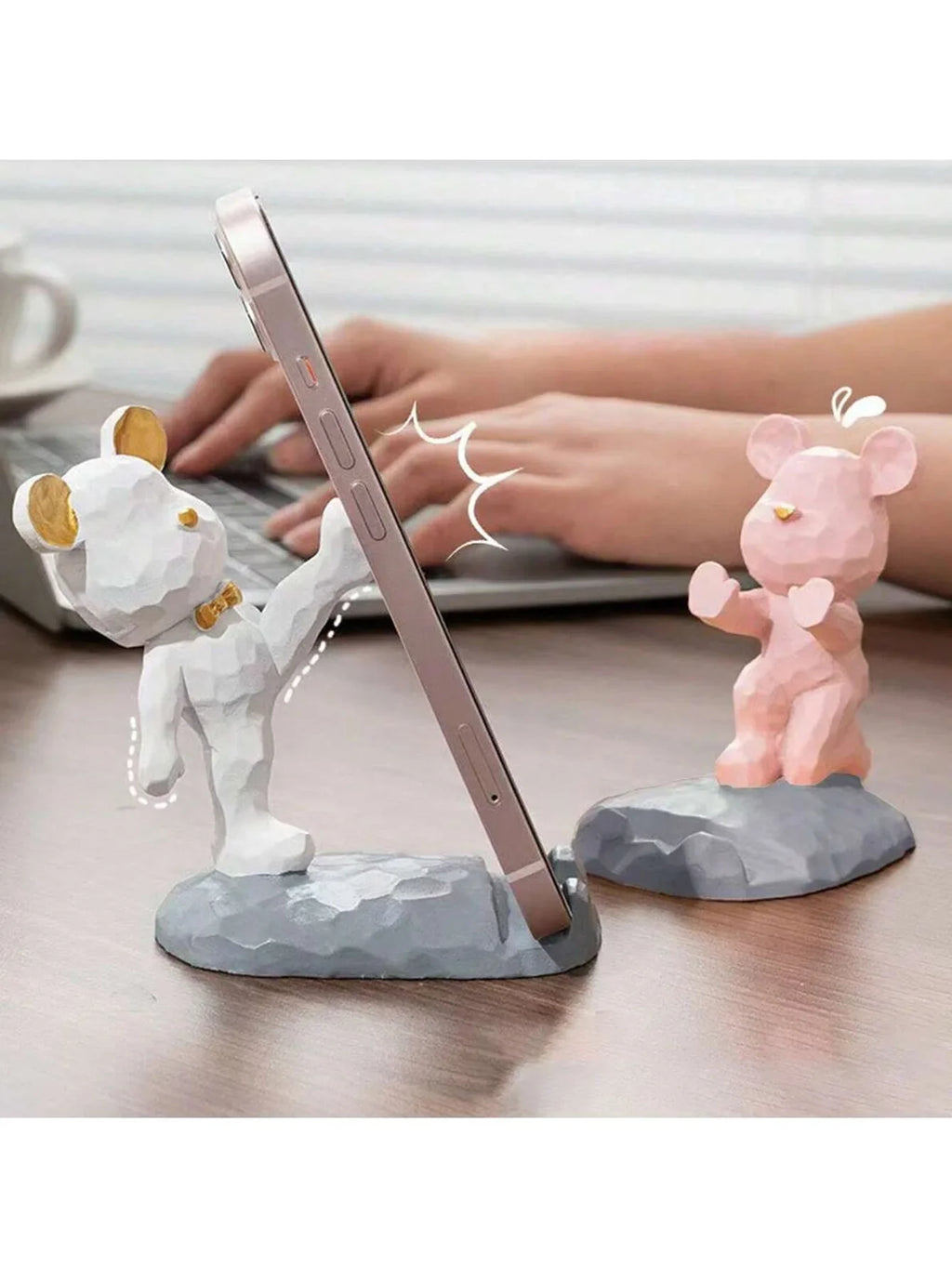 Cartoon Bear Phone Stand & Tablet Holder – 4 Colors | ABS Phone & Tablet Stand Qme