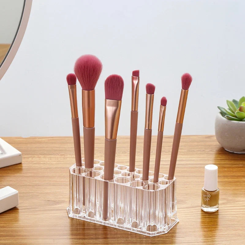 26-Hole Nail Brush Display Shelf & Makeup Tool Organizer Brush Display Organizer Qme