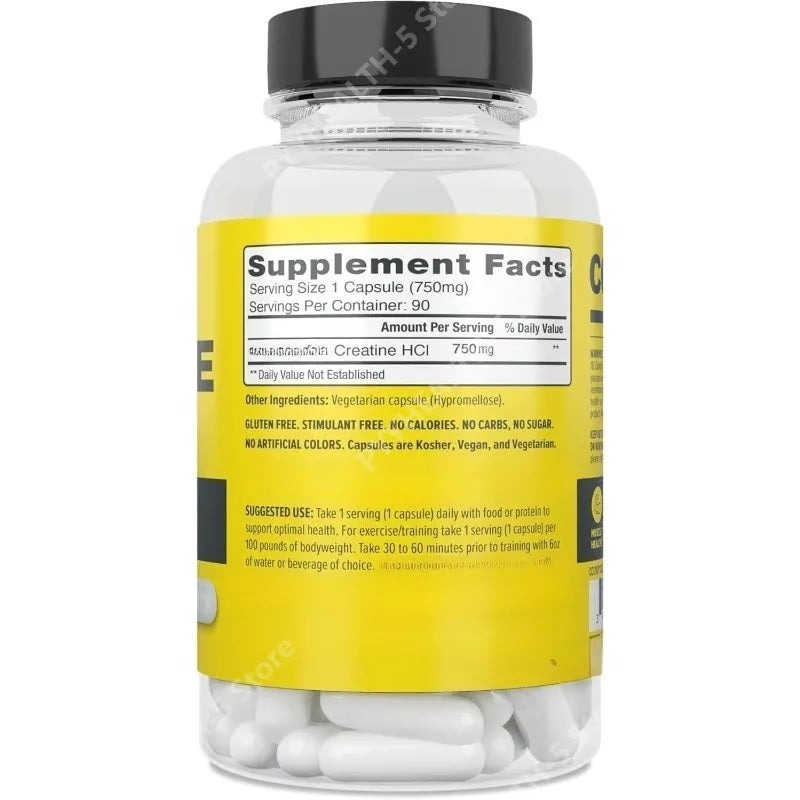 Creatine HCl Capsules – Muscle & Cognitive Energy Support 90ct Creatine Supplement Qst