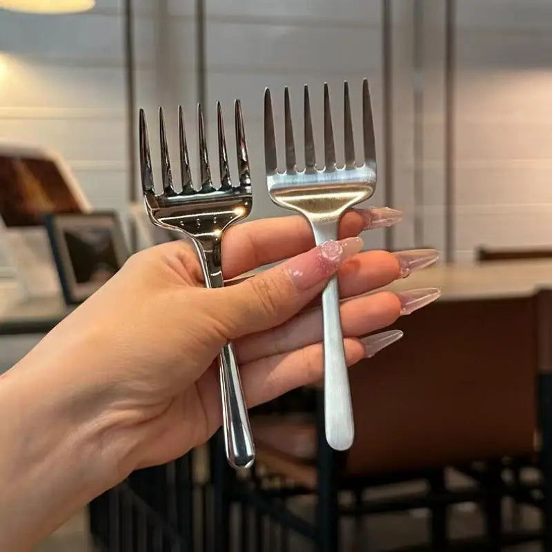 Stainless Steel 6-Tine Dessert Fork | Party Kitchen Tableware Dessert Fork Qme