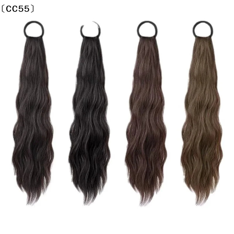 Natural Wave Fake Ponytail Extension – Elastic Band Low Tie Ponytail Hair Extension Qst