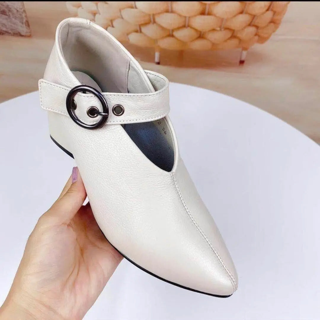 Women's V-Shape Pointed Toe Slip-On Spike Heel Mule Boots Heeled Mule Boots Qst