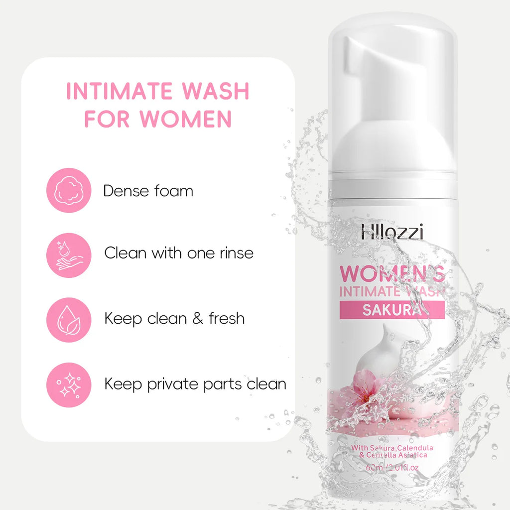 Women's Sakura Intimate Wash – Gentle Daily Foam Cleanser Intimate Hygiene Wash Qst