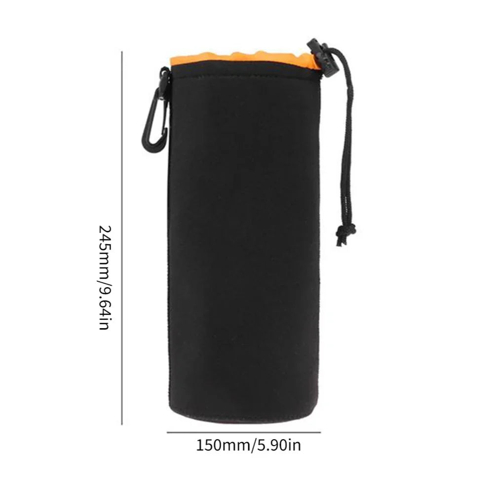 Water-Resistant Camera Lens Case Drawstring Pouch – 8 Colors Camera Lens Pouch Qme XL Orange