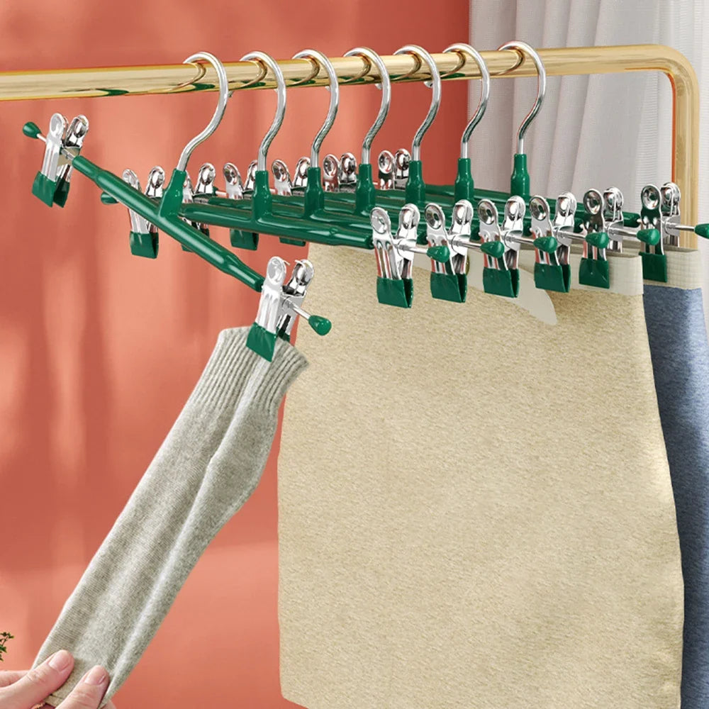 Adjustable Metal Hanger Clips – Non-Slip Space-Saving Organizer Hanger Clips Qme