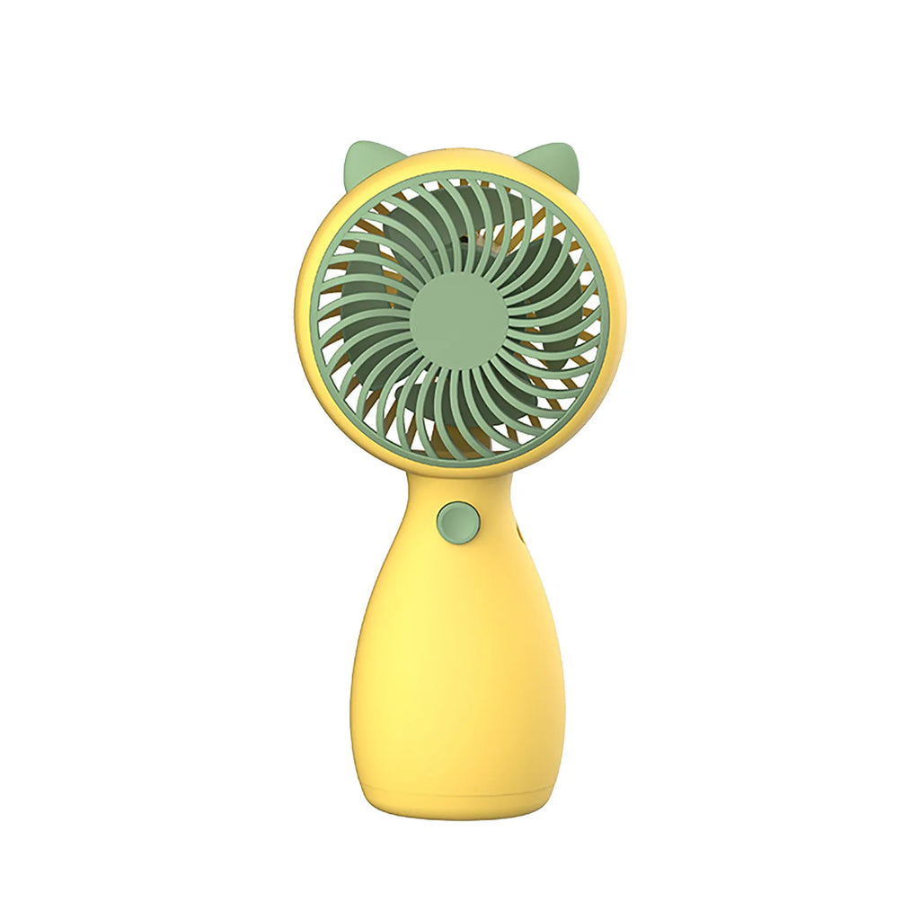 Mini Portable USB Handheld Fan – 3-Speed, Silent, 2000mAh Portable Handheld Fan Qme Yellow