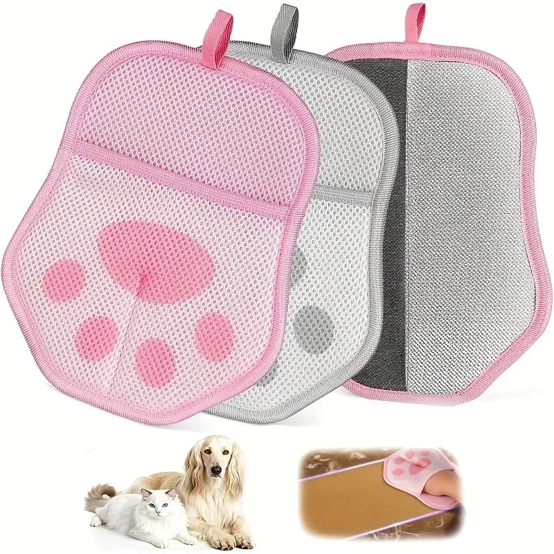 Reusable Pet Hair Removal Gloves for Dogs & Cats Pet Hair Remover Glove Qme Pink
