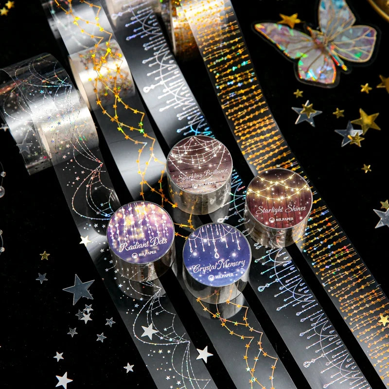 Glitter Star Fringe Decorative Tape for DIY & Scrapbooking Decorative Craft Tape Qme