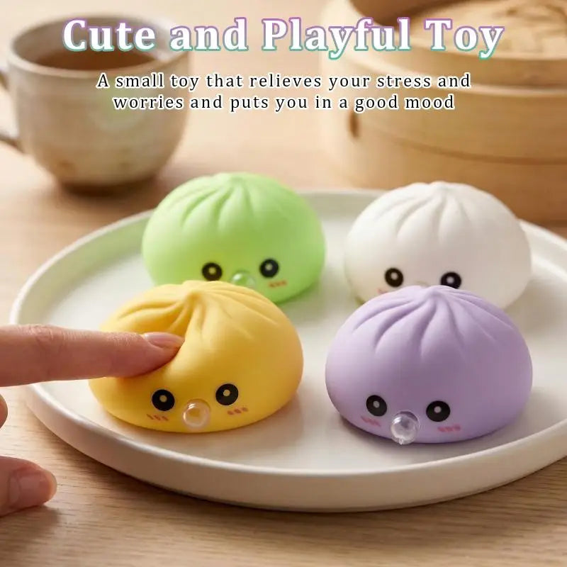 Bubble-Blowing Squishy Bun Steamer Basket Squeeze Toy Squishy Fidget Toy Qme