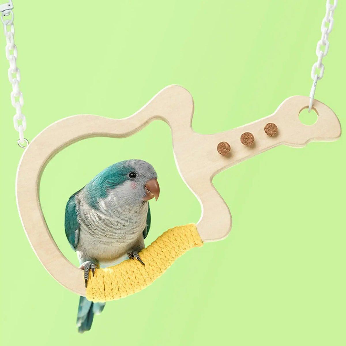 Natural Wood Parrot Perch Swing – Bird Cage Accessory Bird Cage Accessory Qme