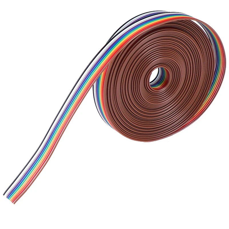 5 Meter 10-Way Flat Rainbow Ribbon Cable Wire Flat Ribbon Cable Qme