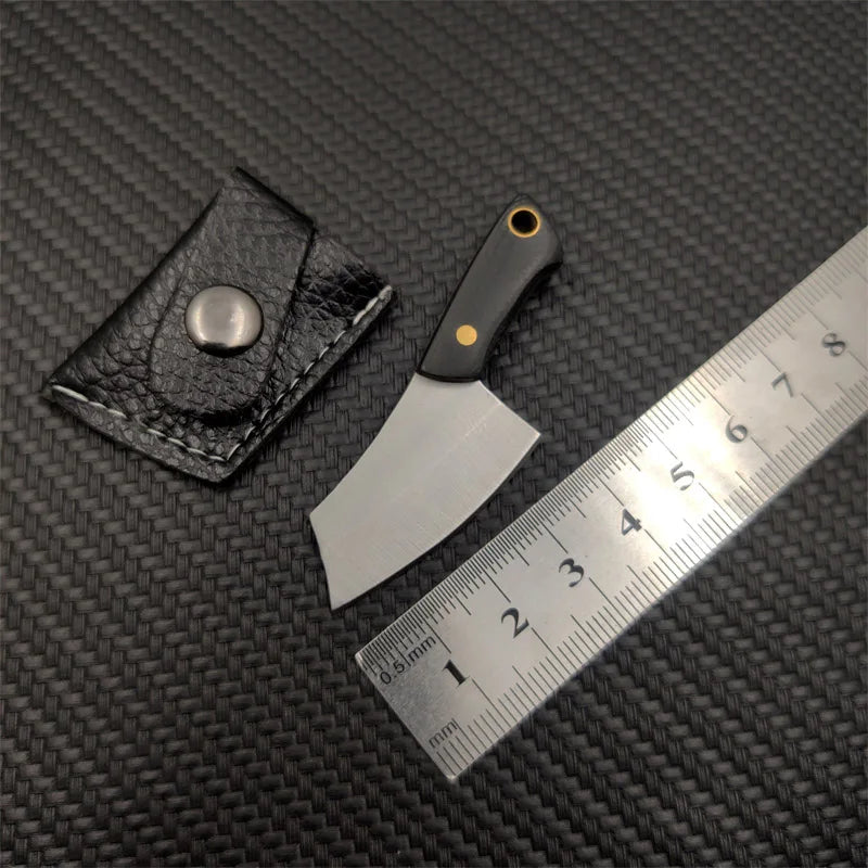 Swayboo Mini Damascus Keychain Knife – Fixed Blade Pendant Fixed Blade Knife Qst Silver3 G10 Handle2