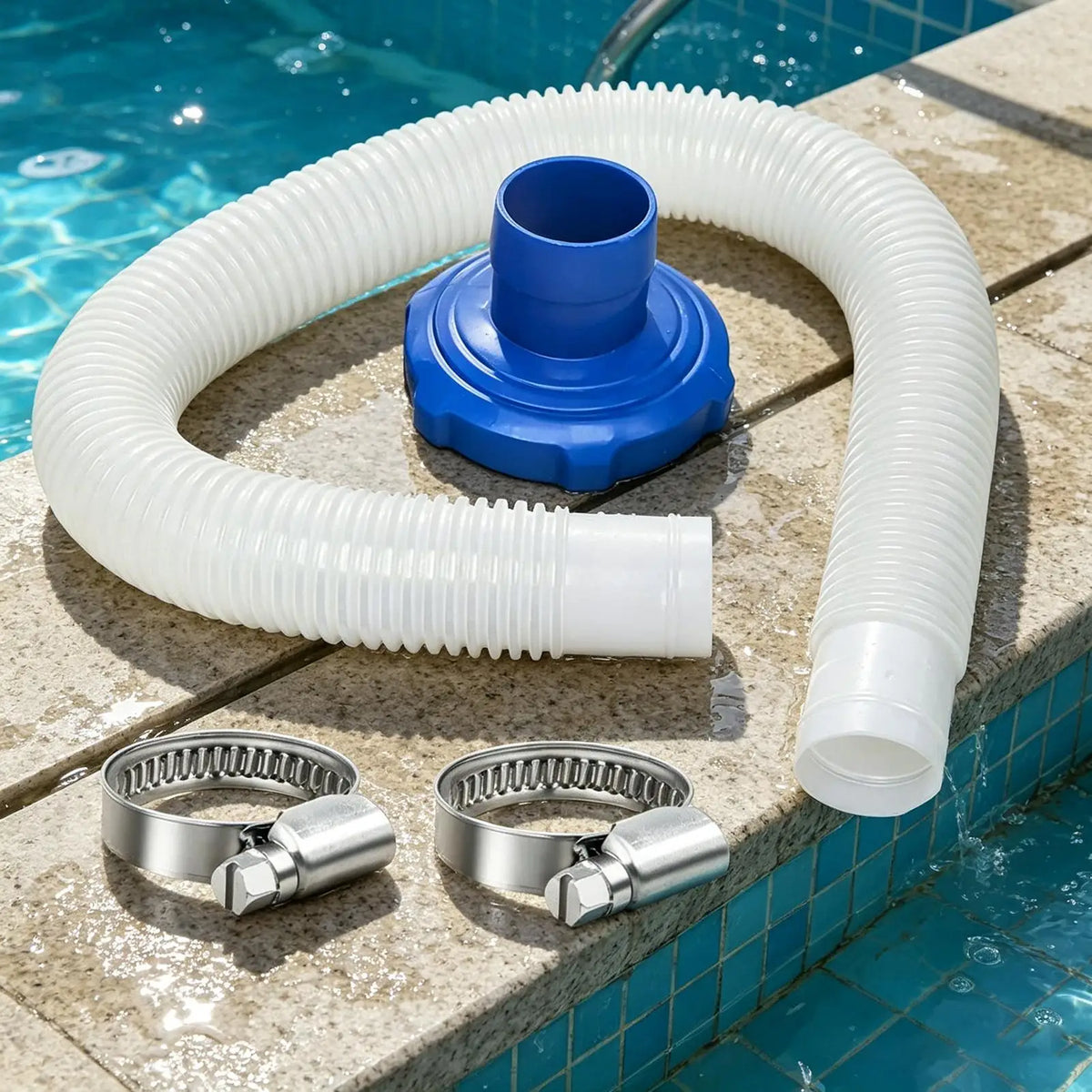 Pool Vacuum Skimmer Plate – Universal Hose & 2 Iron Rings Pool Skimmer Attachment Qme