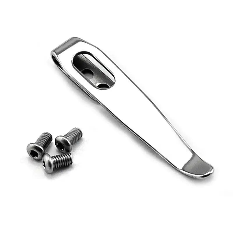 420 Stainless Steel DIY Folding Knife Back Clip | Waist Holster Knife Carry Clip Qst WHITE 1 pcs