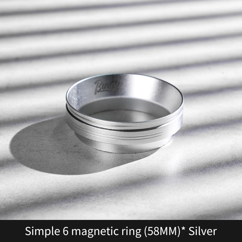 Bincoo Magnetic Dosing Ring Anti-Static Funnel 51/58mm Espresso Dosing Ring Qst Silver 58mm
