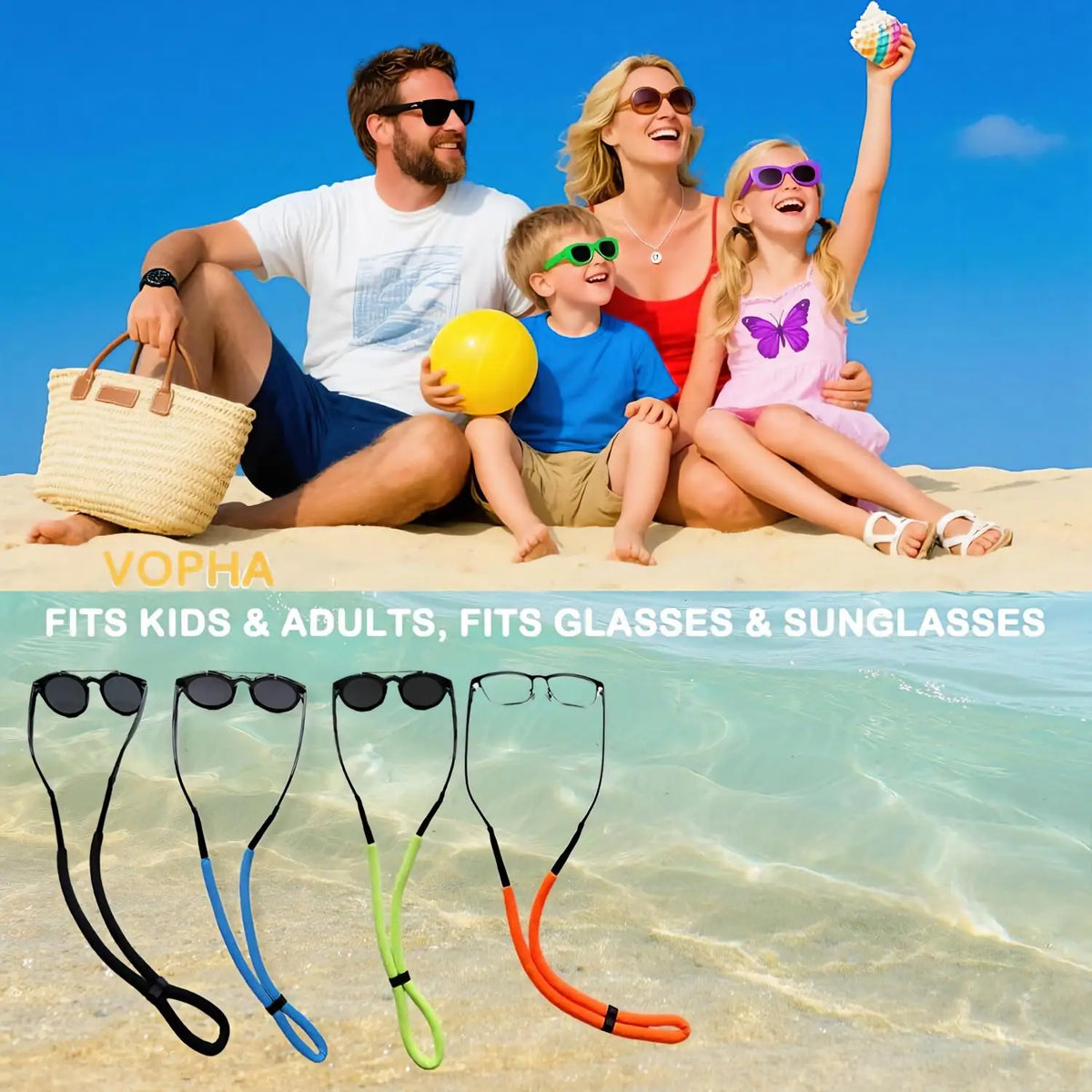 Floating Foam Eyeglasses Strap – Anti-Slip Water Sports Lanyard Eyeglasses Strap Qst